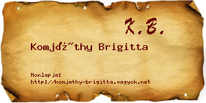 Komjáthy Brigitta névjegykártya